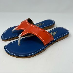 New Kino Key West Florida Blue Orange Flip Flop Sandals Women's Sandal Size 9